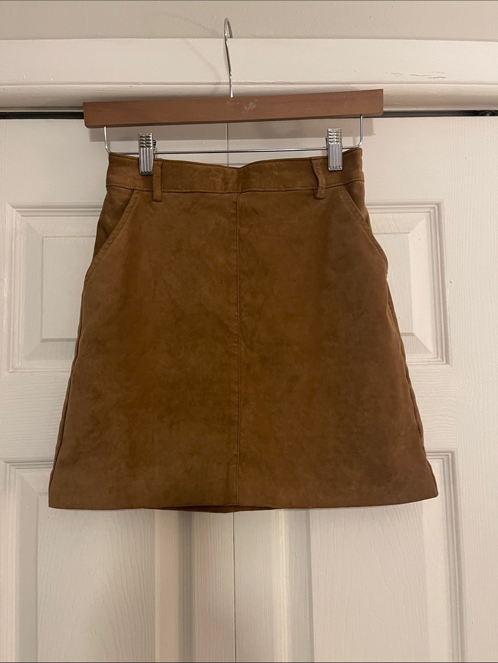 Hollister Women’s Classic Brown Suede A-Line Mini Skirt